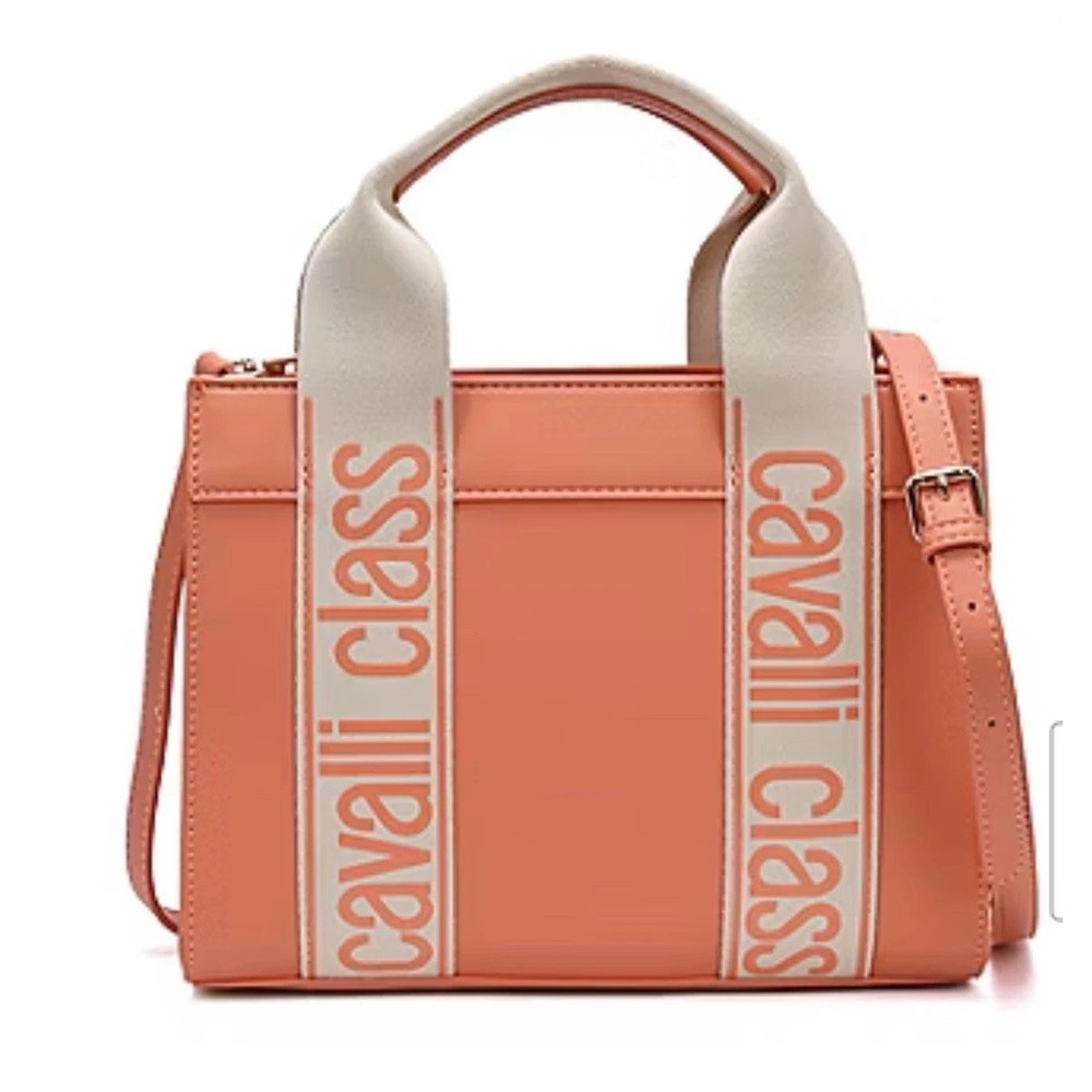 NEW Cavalli Class Serafina Coral LARGE Top Handle Satchel Tote Bag New